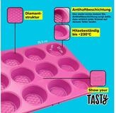 Tasty Muffinform 12er Set, Pinke Backform mit Diamantstruktur f&uuml;r Muffins & Cupcakes