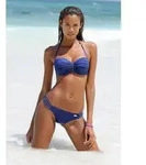 Buffalo Bikini-Hose Happy mit geflochtenen B&auml;ndern blau 32
