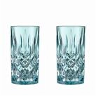 Nachtmann Cocktailglas Nachtmann Noblesse Longdrinkglas Aqua 2er Set, Kristallglas