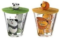 LEONARDO Kinderbecher Bambini Kinderbecher mit Deckel 215 ml 2er Set, 4-tlg.,