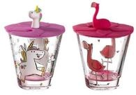 LEONARDO Kinderbecher Bambini Kinderbecher mit Deckel 215 ml 2er Set, 4-tlg.,