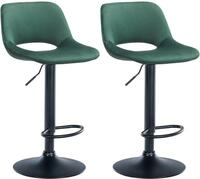 CLP Barhocker Camden (Set, 2er), mit Samt-Bezug, h&ouml;henverstellbar