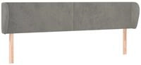 vidaXL Bett Kopfteil mit Ohren Hellgrau 183x23x78/88 cm Samt (1-tlg)
