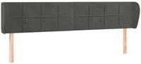 vidaXL Bett Kopfteil mit Ohren Dunkelgrau 183x23x78/88 cm Samt (1-tlg)