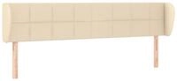 vidaXL Bett Kopfteil mit Ohren Creme 203x23x78/88 cm Stoff (1-tlg)