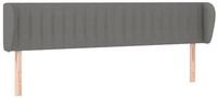 vidaXL Bett Kopfteil mit Ohren Dunkelgrau 203x23x78/88 cm Stoff (1-tlg)