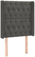 vidaXL Kopfteil, Bett Kopfteil mit Ohren Dunkelgrau 83x16x118/128 cm Samt