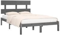 vidaXL Bett Massivholzbett Grau 200x200 cm