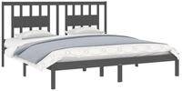 vidaXL Bett Massivholzbett Grau Kiefer 200x200 cm