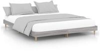 vidaXL Bettgestell, Bettrahmen Grau Sonoma 200x200 cm Holzwerkstoff