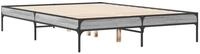 vidaXL Bett Bettgestell Grau Sonoma 120x200 cm Holzwerkstoff und Metall