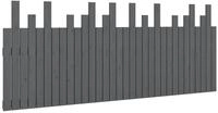 vidaXL Bett, Wand-Kopfteil Grau 204x3x80 cm Massivholz Kiefer