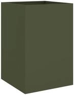 vidaXL Pflanzk&uuml;bel, Pflanzkasten Olivgr&uuml;n 52x48x75 cm Kaltgewalzter Stahl