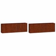vidaXL Blumentopf Wand-Pflanzk&uuml;bel 2 Stk. Rostig Cortenstahl 53x10x17 cm (2 St)