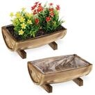 relaxdays Blumenkasten Holz Blumenkasten 2er Set