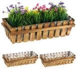 relaxdays Blumenkasten Holzzaun 3er Set