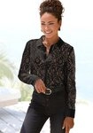 LASCANA Spitzenbluse mit Hemdblusenkragen, Spitzenbluse, transparente Bluse, festlich