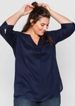 Sheego Klassische Bluse Tunika 3/4-Arm