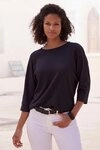 Vivance 3/4-Arm-Shirt aus b&uuml;gelfreier Cr&ecirc;pe-Qualit&auml;t Sommerliches...