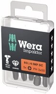 Wera Bit-Set Wera 5x Bit 851/4 IMP DC PH3 L&auml;nge 50 mm 1/4" E6,3 Impaktor ...