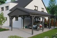 Skanholz Einzelcarport Fichtelberg, BxT: 423x808 cm, 379 cm Einfahrtsh&ouml;he, mit