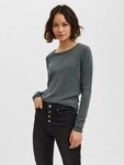 Vero Moda Rundhalspullover VMCARE STRUCTURE LS O-NECK BLOU NOOS mit Strukturmuster