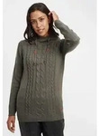OXMO Strickpullover OXCable Strickpulli lang geschnitten grau L