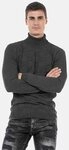 Cipo & Baxx Rollkragenpullover Pullover (1-tlg) mit kariertem Strickmuster, CP241