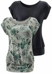 LASCANA Longshirt mit breitem Bund (2er-Pack) aus weichem Viskose-Stretch