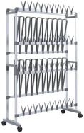 vidaXL Schuhregal Schuhregal mit Rollen Silbern 89x27x120 cm, 1-tlg.