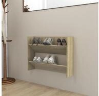vidaXL Schrankmodule Wand-Schuhschrank Sonoma-Eiche 80x18x60 cm Holzwerkstoff