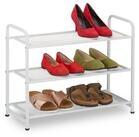 relaxdays Schuhregal Wei&szlig;es Schuhregal Metall