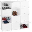relaxdays Schuhregal Schuhschrank Stecksystem 24 F&auml;cher