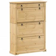 vidaXL Schuhregal Schuhschrank Corona 99x32x138 cm Massivholz Kiefer, 1-tlg.