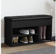 vidaXL Schuhschrank Schuhbank Schwarz 82x32x45,5 cm Holzwerkstoff