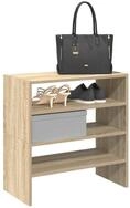 vidaXL Schuhschrank NA Schuhregale 2 Stk Stapelbar Sonoma Eiche 60x30x30,5 cm