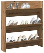 vidaXL Schuhschrank NA Wand-Schuhregal Artisan-Eiche 80x18x90 cm Spanplatte