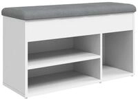 vidaXL Sitzbank Schuhbank Wei&szlig; 82 x 32 x 45,5 cm Holzwerkstoff