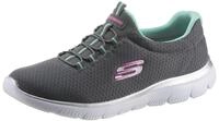 Slip-On Sneaker SKECHERS "SUMMITS", Damen, Gr. 42, bunt (anthrazit, mint), Textil,