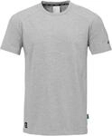 T-Shirt UHLSPORT "T-Shirt ID Kids", M&auml;dchen, Gr. 128, grau (schwarz grau melange),