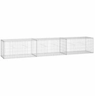 vidaXL Gartenzaun Gabionenwand mit Abdeckung 300&times;50&times;50 cm Verzinkter Stahl, (1-St)