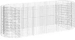 furnicato Hochbeet Gabionen-300x100x100 cm in Silber aus verzinktem Eisen