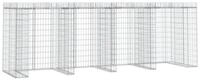 vidaXL M&uuml;lltonnenbox Gabionen-M&uuml;lltonnenbox 350x91x120 cm Verzinktes Eisen
