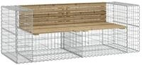 vidaXL Gartenbank Gartenbank aus Gabionen 184x71x65,5 cm Kiefernholz...