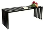 DanDiBo Gartenbank Metall Massiv Wetterfest Schwarz 60-120 cm Sitzbank Ela Parkbank