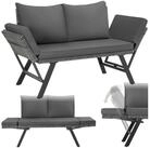 tectake Loungeset Rattan Sitzgruppe, 250 kg Belastbarkeit, h&ouml;henverstellbare F&uuml;&szlig;e,
