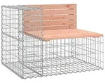 vidaXL Gartenbank Gartenbank aus Gabionen 92x71x65,5 cm Massivholz Douglasie...