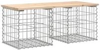 vidaXL Gartenbank Gartenbank aus Gabionen 103x44x42 cm Massivholz Kiefer (1-St)