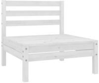 vidaXL Gartenlounge-Set, Garten-Mittelsofas 2 Stk. Wei&szlig; Kiefer Massivholz