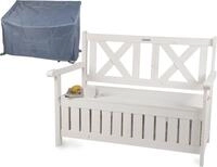 needs&wants&reg; Gartenbank Holz wetterfest mit Stauraum, Truhenbank Holzbank...